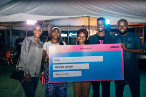 Winner of HP laptop at TechUnwind Lagos 2025